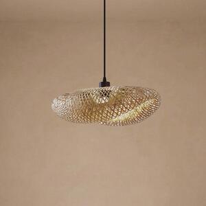 Lampa wisząca Eleane Lindby, możliwość ściemniania, jasne drewno, salon / jadalnia, bambus, dworkowy / rustykalny