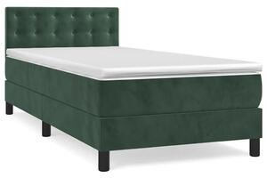Zielone kontynentalne łóżko z materacem 90x200 L3-W68