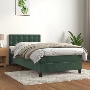 Zielone kontynentalne łóżko z materacem 90x200 L3-W68
