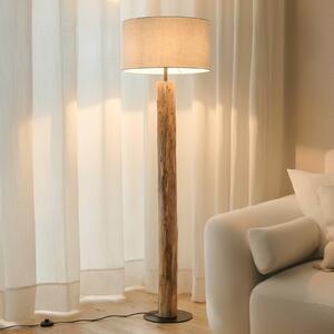 Lampa stojąca Jorvan Lucande, jasne drewno, salon / jadalnia, drewno