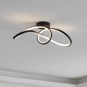 EGLO Inteligentna lampa sufitowa Connect Calarossa-Z, możliwość ściemniania, czarny, salon / jadalnia, aluminium, nowoczesny