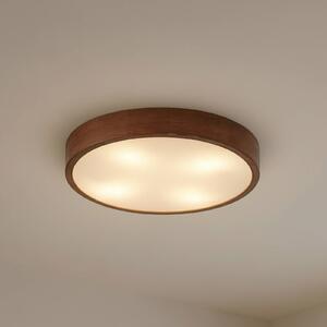 Lampa sufitowa Tanju Lindby, możliwość ściemniania, ciemne drewno, salon / jadalnia, drewno