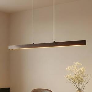 Lampa wisząca Nihalo Lucande, możliwość ściemniania, ciemne drewno, salon / jadalnia, drewno, dworkowy / rustykalny