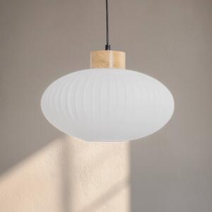 Lampa wisząca szklana Harmony Lamkur, możliwość ściemniania, biały / opal, salon / jadalnia, szkło, skandynawski