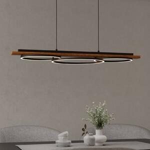 EGLO Lampa wisząca Boyal, ciemne drewno, salon / jadalnia, drewno