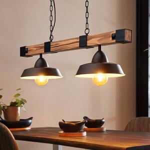 EGLO Lampa wisząca Oldbury, możliwość ściemniania, ciemne drewno, salon / jadalnia, drewno, dworkowy / rustykalny