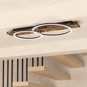 EGLO Lampa sufitowa Boyal, ciemne drewno, salon / jadalnia, drewno