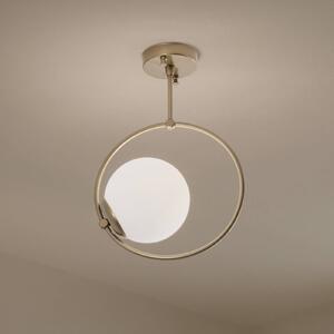 Lampa sufitowa Dolunay, Ø 26 cm, złota, szkło, E27 Dolunay Opviq, możliwość ściemniania, mosiężny / złoty, salon / jadalnia, metal, nowoczesny