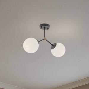Lampa sufitowa Damar Opviq, możliwość ściemniania, czarny, salon / jadalnia, szkło