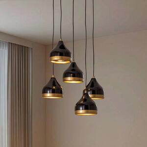 Lampa wisząca Yildo Opviq, możliwość ściemniania, czarny, salon / jadalnia, metal, nowoczesny