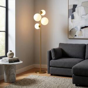 Lampa stojąca Fazli Opviq, mosiężny / złoty, salon / jadalnia, metal