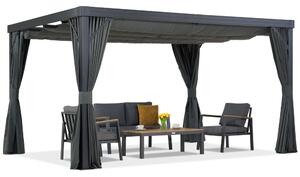Pergola tarasowa z zasłonami Alicante 3x4 antracyt Garden Point