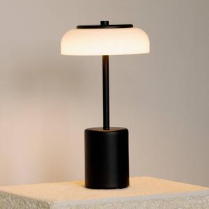 Nuura Aps lampa stołowa LED z akumulatorem Blossi, wysokość 26 cm, czarna/opalowa możliwość ściemniania, czarny, metal, skandynawski