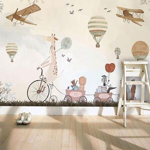 Fototapety Parada techniki lotniczej w stylu przypominającym akwarele, Fototapety Dziecięce, u08348 : Uwalls.pl