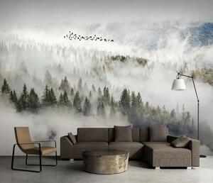 Fototapeta Ptaki latające nad lasem, Fototapety Natura, Popularne Fototapety, u13823 - Tapeko.pl