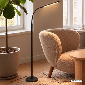 Briloner Lampa stojąca LED Mura, możliwość ściemniania, czarny, salon / jadalnia, tworzywo sztuczne, nowoczesny