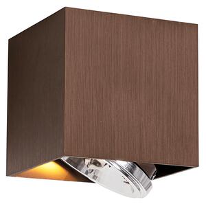 Designerski reflektor sufitowy ciemnobrązowy kwadratowy obrotowy i pochylny - Box