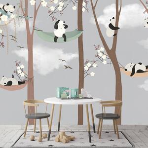 Fototapeta Pandy w hamakach na drzewach, Fototapety Dziecięce, Popularne Fototapety, u25523 - Tapeko.pl