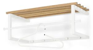 Biały/w naturalnym kolorze metalowy wieszak ścienny z półką 76 cm Marco – Spinder Design