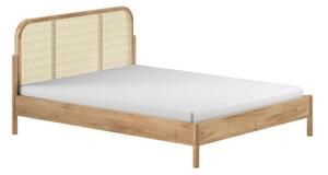 Łóżko dwuosobowe z litego drewna dębowego bez stelaża 160x200 cm w naturalnym kolorze Olive Rotan – Vipack