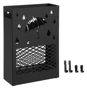 Metalowy stojak na parasole RAIN, 28x12x41cm, czarny SongmicsHome