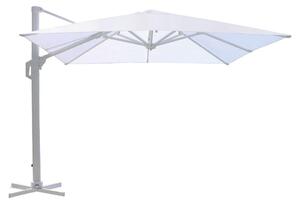 Parasol ogrodowy z biaym ramieniem o wymiarach 4x4 z wiatroszczelnym pokrowcem z poliestru