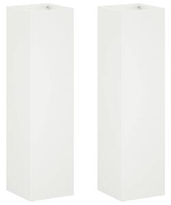 Doniczka ogrodowa 2 szt. Biały 20 x 20 x 75 cm Stal zimnogięta