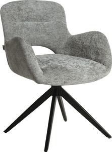 HowHomely Krzeso THEO tkanina szara - Nowoczesny design, Stabilne, Metalowe nogi, Wygodne - z funkcj automatycznego powrotu