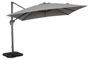 Parasol ogrodowy 3x4 m z obrotowym supkiem aluminiowym i oson przeciwwiatrow Mercurio – szary