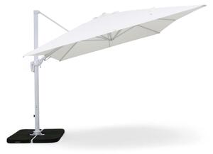Prostoktny parasol ogrodowy o wymiarach 3 x 4 metry, w kolorze biaym, z aluminiowym stelaem i czasz z poliestru o gramaturze 350 g
