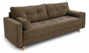 Sofa z Funkcją Spania LONAR Brązowa Boucle Nowoczesna