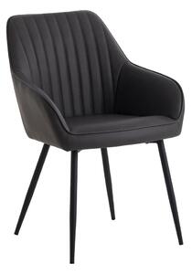 Ciemnoszare tapicerowane fotele jadalniane zestaw z podłokietnikami 2 szt. Nolan Stripe – Unique Furniture