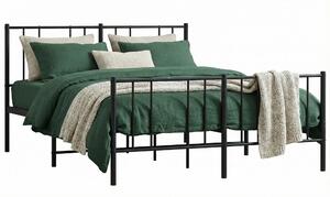 Czarne metalowe łóżko małżeńskie w stylu loft 140x200cm G4-E18