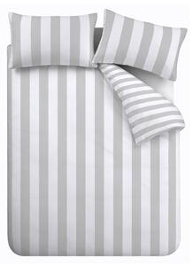 Biało-szara pościel dwuosobowa 230x220 cm Cove Stripe – Catherine Lansfield