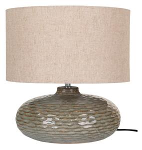 Khaki lampa stołowa ceramiczna z tekstylnym kloszem (wysokość 44 cm) Oldham – House Nordic