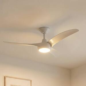 Wentylator sufitowy LED Lindby Briya, biały, Ø 116 cm, CCT Briya Lindby, możliwość ściemniania, biały / opal, salon / jadalnia, tworzywo sztuczne, nowoczesny