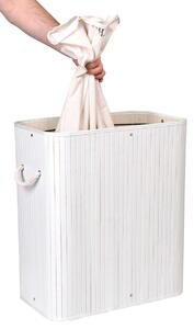 Biały bambusowy kosz na pranie z dwiema komorami - Uneso