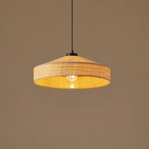 Lampa wisząca Haldor Lindby, możliwość ściemniania, kremowy / amber, salon / jadalnia, drewno, skandynawski