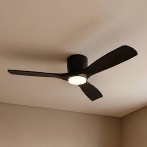 Wentylator sufitowy Lucande Smart LED Moneno, czarny, DC, Tuya Moneno Lucande, możliwość ściemniania, czarny, salon / jadalnia, metal, nowoczesny