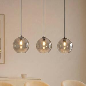 Lampa wisząca szklana Brillar Lucande, możliwość ściemniania, aluminiowy / szary / cynkowy, salon / jadalnia, szkło, nowoczesny