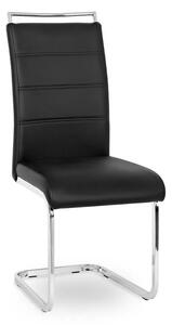Czarne tapicerowane krzesło na płozach - Brox