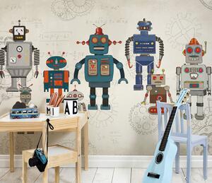 Fototapeta Grupa robotów z równaniami matematycznymi, Fototapety Dziecięce, Popularne Fototapety, u46535 - Tapeko.pl
