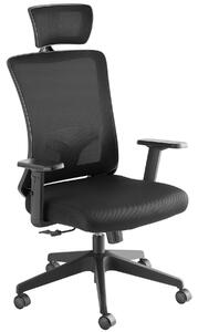 Tectake 405324 ergonomiczne krzesło biurowe phoibe z regulowanym zagłówkiem - czarny
