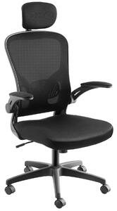 Tectake 405323 ergonomiczne krzesło biurowe arges z regulowanym zagłówkiem - czarny