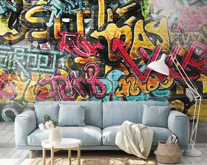 Fototapeta Ściana z graffiti, Fototapety design, Popularne Fototapety, u56045 - Tapeko.pl