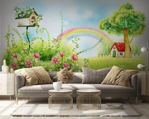 Fototapety Tęcza, roślina i kwiat, Fototapety Dziecięce, Fototapety Dla dziewczynek, u57050 : Uwalls.pl