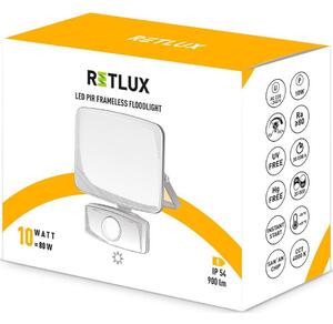 Retlux RSL 255 Reflektor LED z czujnikiem PIR, 119 x 134 x 63 mm, 10 W, 900 lm