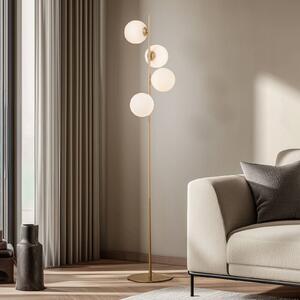 Lampa stojąca Isandro Lucande, mosiężny / złoty, salon / jadalnia, metal, nowoczesny