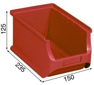 Plastikowe pojemniki PLUS 3, 150 x 235 x 125 mm, czerwone, 24 szt