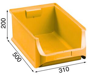 Plastikowe pojemniki PLUS 5, 310 x 500 x 200 mm, żółte, 6 szt